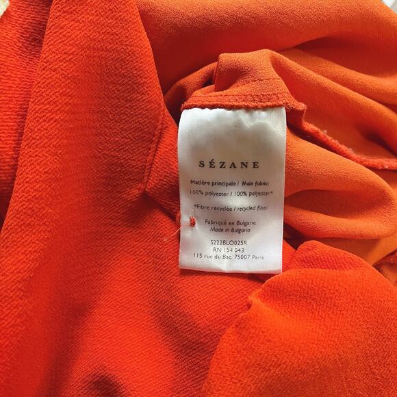 Sezane Abelia Blouse Top - Orange Red - 36 - Picture 10 of 10